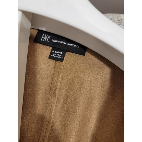 INC Metalic Silver Crop Jacket - Picture 3 of 9